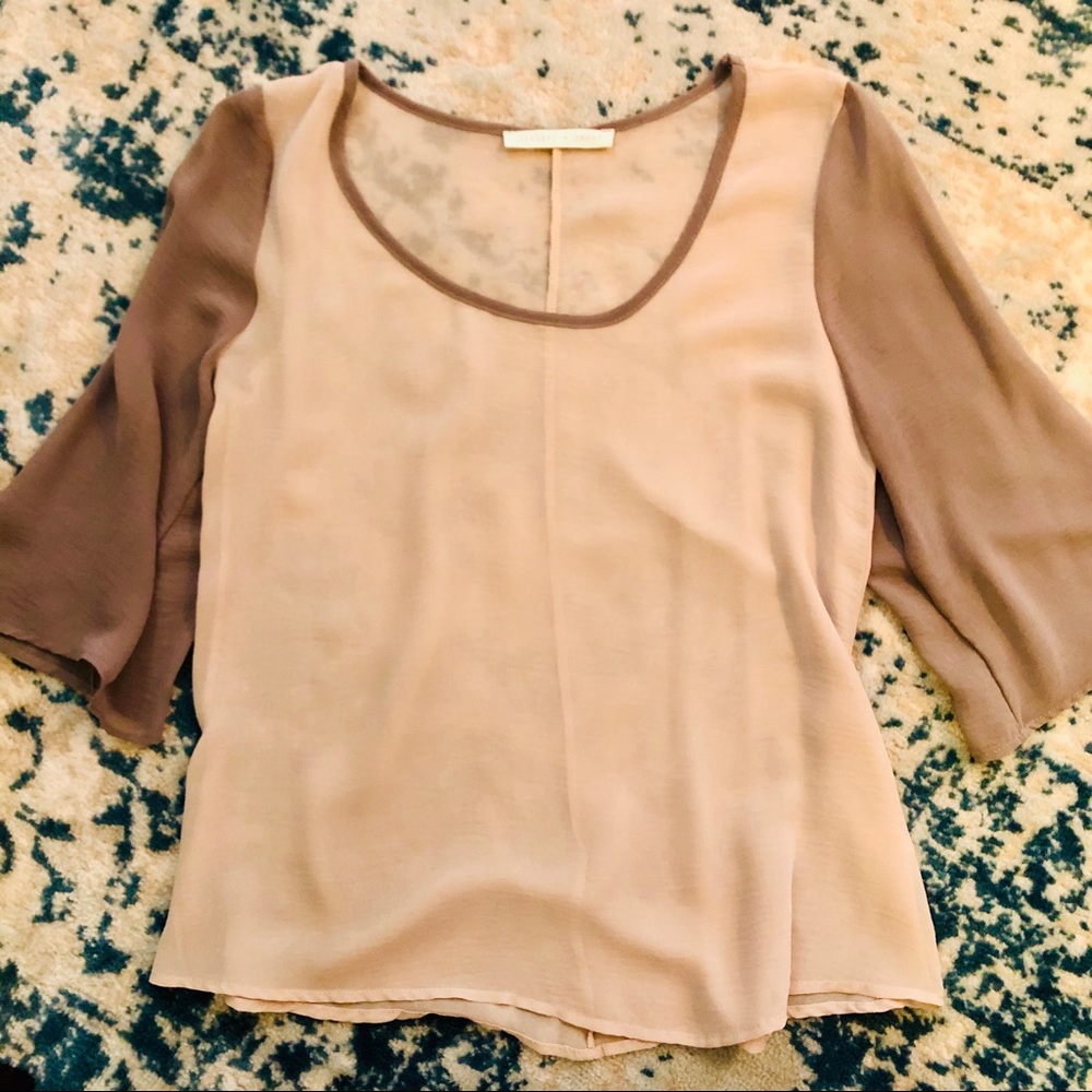Peaches and cream sheer blouse